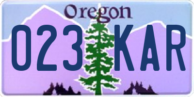 OR license plate 023KAR