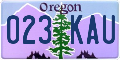 OR license plate 023KAU