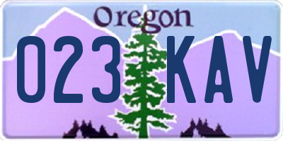 OR license plate 023KAV