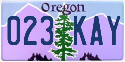 OR license plate 023KAY
