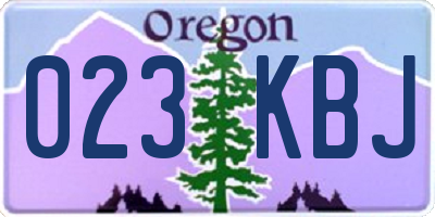 OR license plate 023KBJ