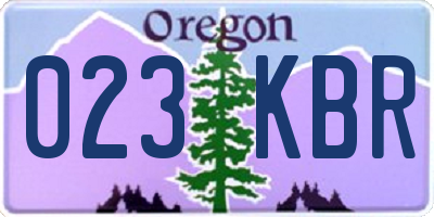 OR license plate 023KBR