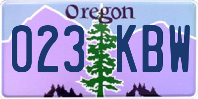 OR license plate 023KBW
