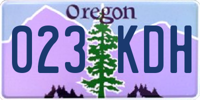 OR license plate 023KDH