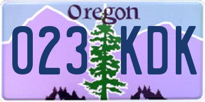 OR license plate 023KDK