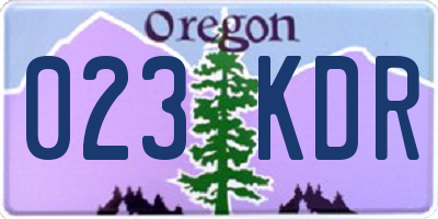 OR license plate 023KDR