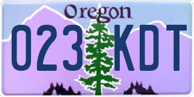 OR license plate 023KDT