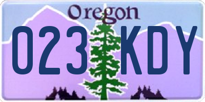 OR license plate 023KDY