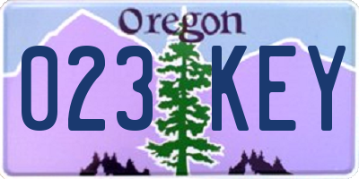 OR license plate 023KEY