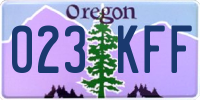 OR license plate 023KFF
