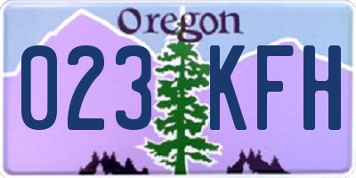 OR license plate 023KFH