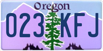 OR license plate 023KFJ