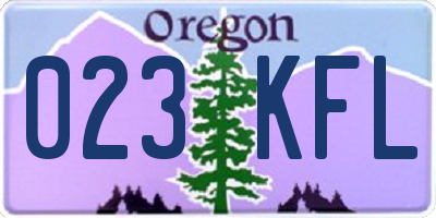 OR license plate 023KFL