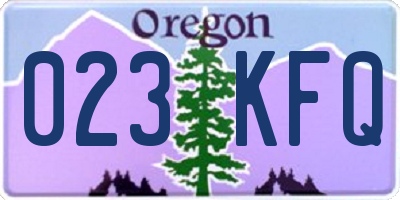 OR license plate 023KFQ