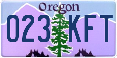 OR license plate 023KFT