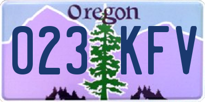 OR license plate 023KFV