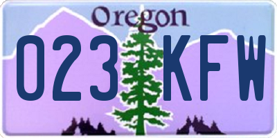 OR license plate 023KFW