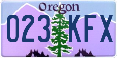 OR license plate 023KFX