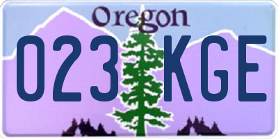 OR license plate 023KGE