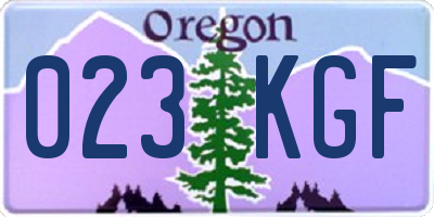 OR license plate 023KGF