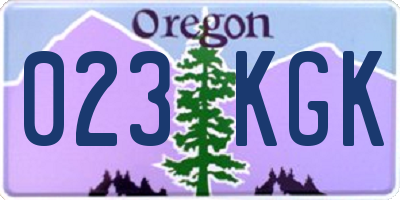 OR license plate 023KGK
