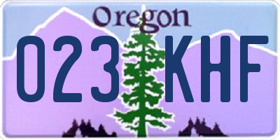 OR license plate 023KHF