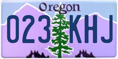 OR license plate 023KHJ