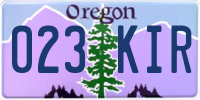 OR license plate 023KIR