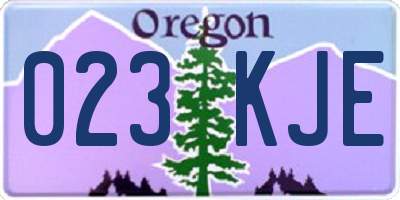 OR license plate 023KJE