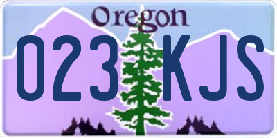 OR license plate 023KJS