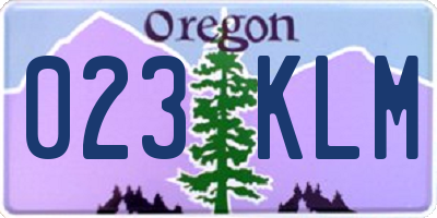 OR license plate 023KLM