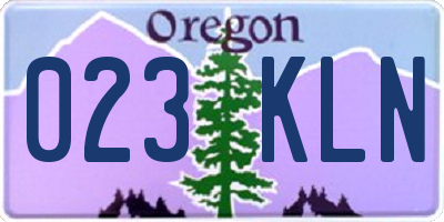 OR license plate 023KLN