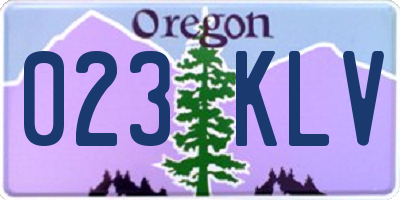 OR license plate 023KLV