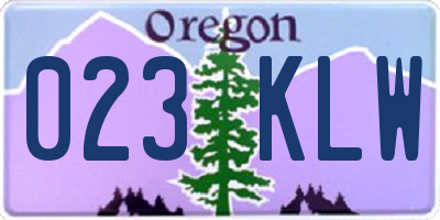OR license plate 023KLW