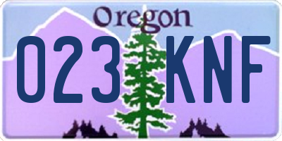 OR license plate 023KNF