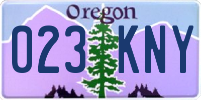OR license plate 023KNY