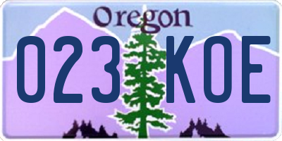 OR license plate 023KOE