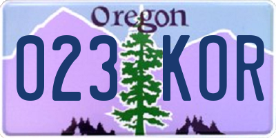 OR license plate 023KOR