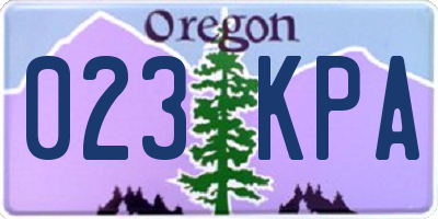 OR license plate 023KPA