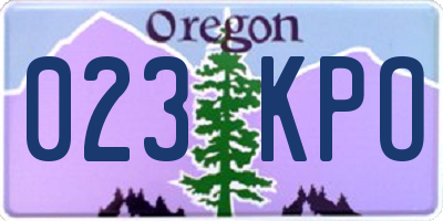OR license plate 023KPO