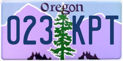 OR license plate 023KPT