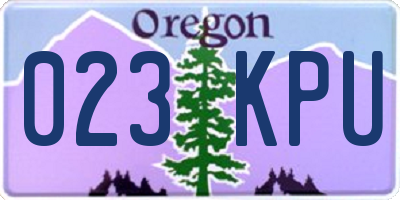 OR license plate 023KPU