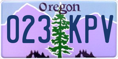 OR license plate 023KPV