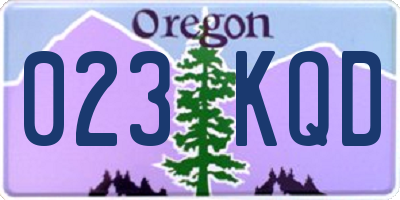 OR license plate 023KQD