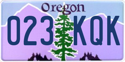 OR license plate 023KQK