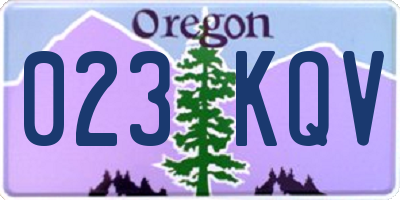 OR license plate 023KQV