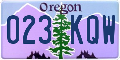 OR license plate 023KQW