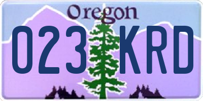 OR license plate 023KRD