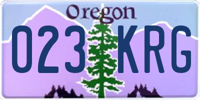 OR license plate 023KRG