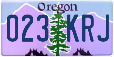 OR license plate 023KRJ